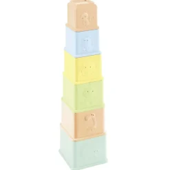 Cube à empiler pyramide carrée plastique multicolore