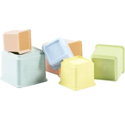 Cube à empiler pyramide carrée plastique multicolore