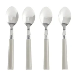 Cuillère à café acier x4 avec manche plastique gris L18cm < Gifi Best