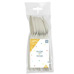 Cuillère à café plastique blanc x12