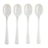 Cuillère plastique réutilisable x4 doré pailleté L17cm