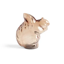 Écureuil décoratif en verre brun avec LED 8,3x14xH15,6cm