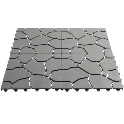 Dalle de chemin x5 clipsable imitation pierre grise 29x29cm