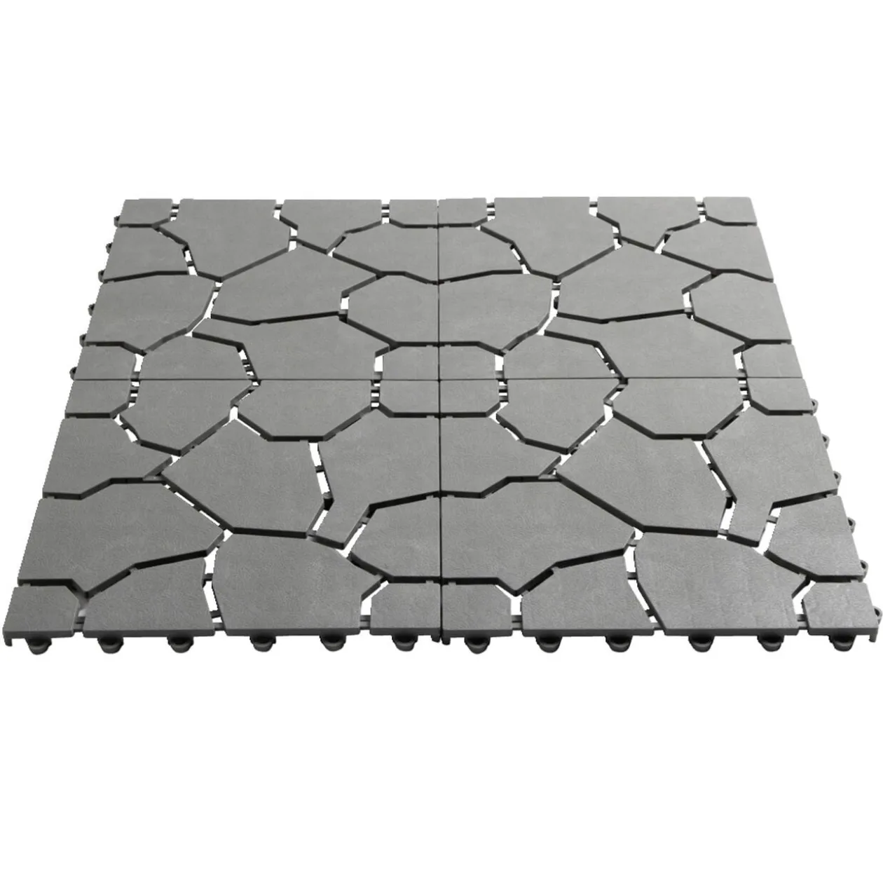 Dalle de chemin x5 clipsable imitation pierre grise 29x29cm