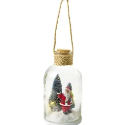 Décoration bocal lumineux avec scène de Noël H20cm < Gifi Discount