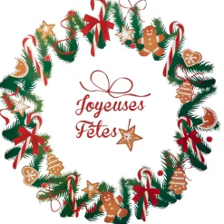 Décoration de fenêtre couronne de Noël sapin < Gifi