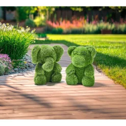 Décoration de jardin à poser gazon vert eléphant 40x35xH50cm