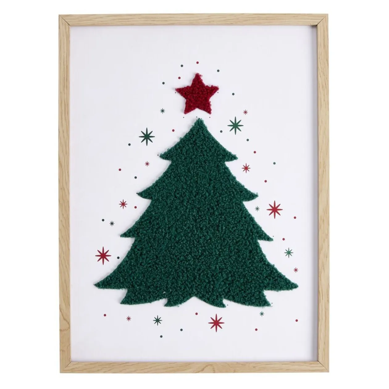 Décoration de Noël cadre décor bouclette 30x40cm (2 modèles)