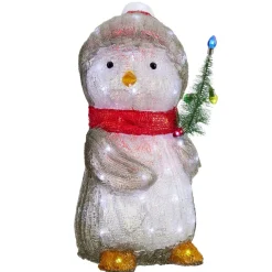 Décoration de Noël extérieure lumineuse pingouin LED blanc froid 20x20xH43cm < Gifi Online