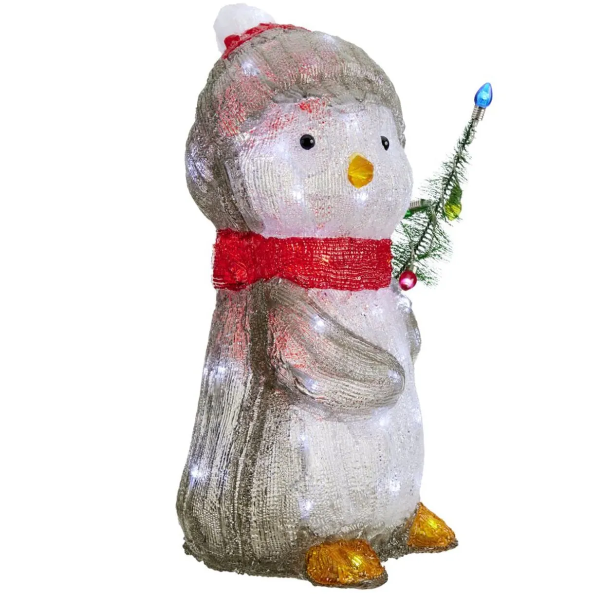 Décoration de Noël extérieure lumineuse pingouin LED blanc froid 20x20xH43cm < Gifi Online