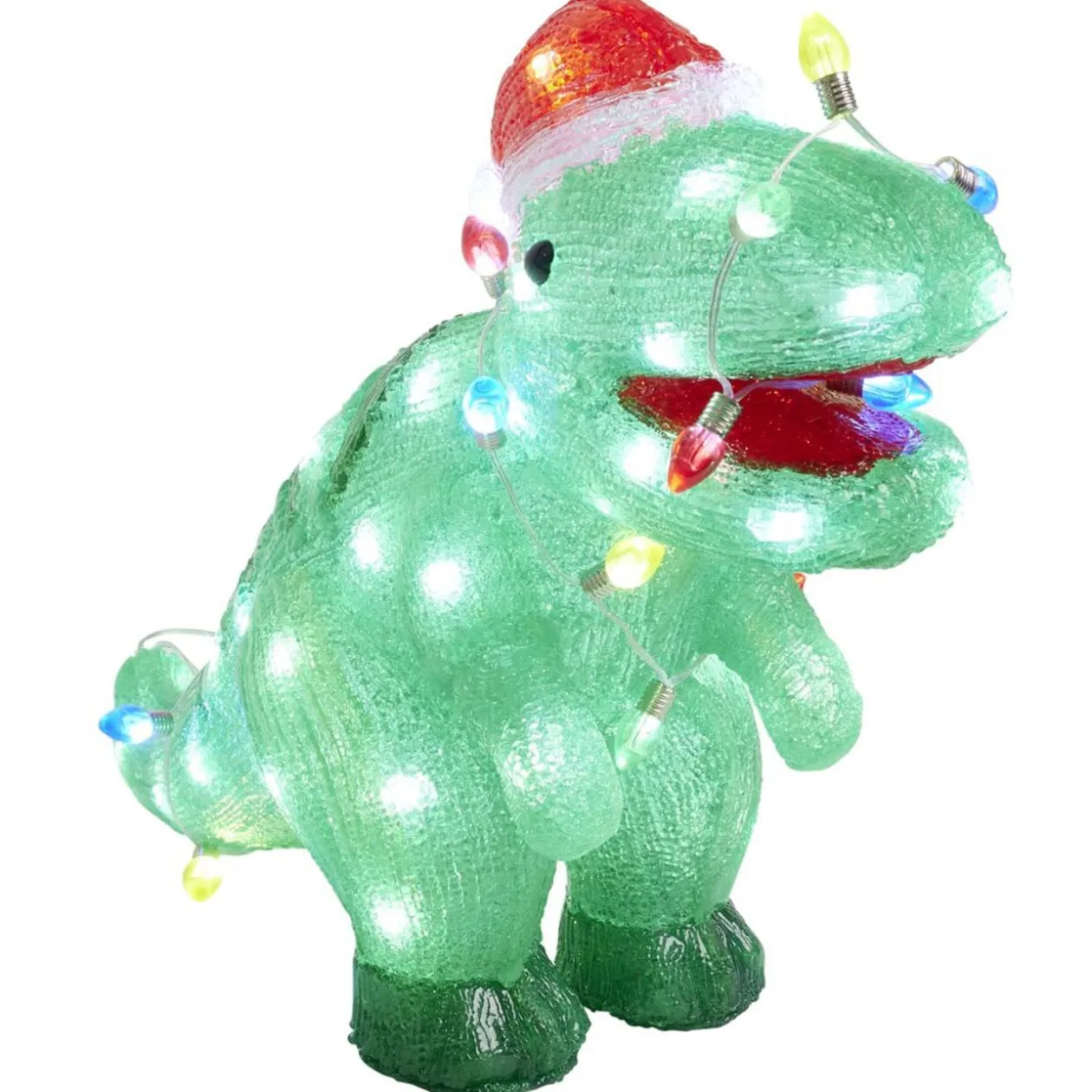 Décoration de Noël extérieure lumineuse dinosaure LED blanc froid 56x22xH35cm
