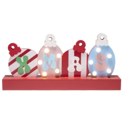 Décoration de Noël LED plaque lumineuse bois 38,5x6xH15cm < Gifi