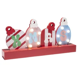 Décoration de Noël LED plaque lumineuse bois 38,5x6xH15cm < Gifi