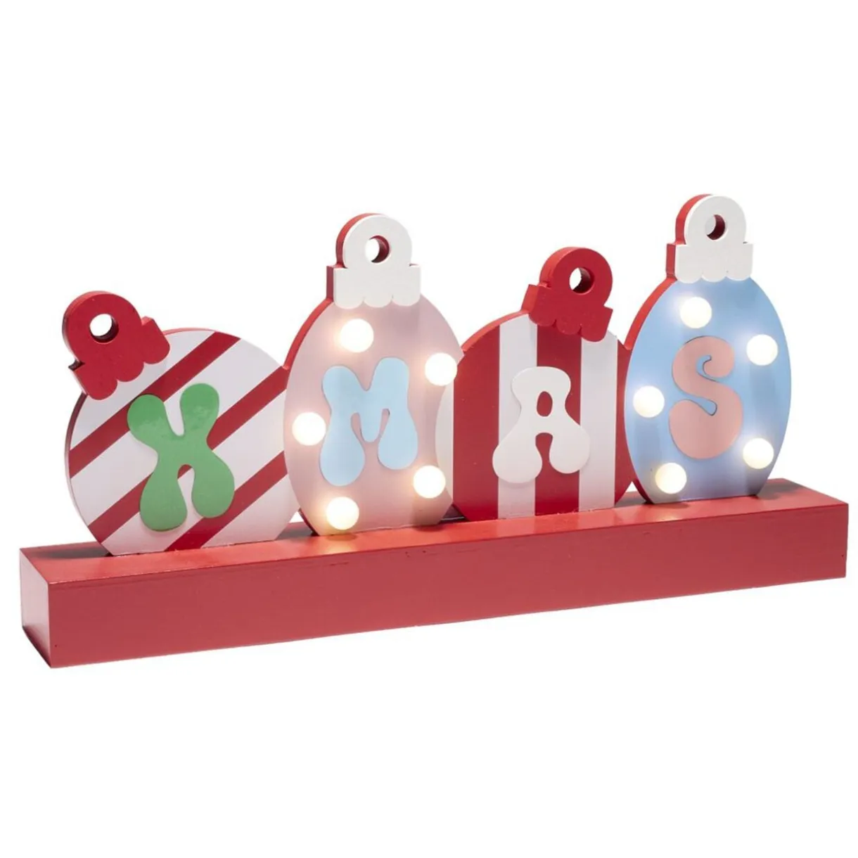 Décoration de Noël LED plaque lumineuse bois 38,5x6xH15cm < Gifi