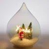 Décoration de Noël LED à poser goutte scène Père Noël Ø14xH19,5cm