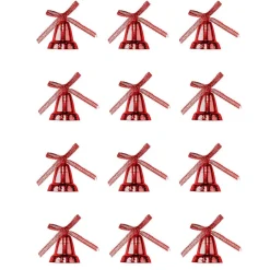 Décoration de Noël mini cloche brillante 12 pièces Ø3xH3,5cm (3 modèles)