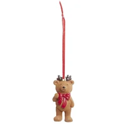 Décoration de Noël ourson à suspendre polyrésine H7cm (3 modèles)