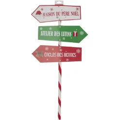 Décoration de Noël pancarte direction (2 modèles) < Gifi Clearance