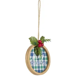 Décoration de Noël plate en bois