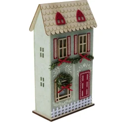Décoration de Noêl à poser maison lumineuse LED 15,5x7xH26,5cm (2 modèles)