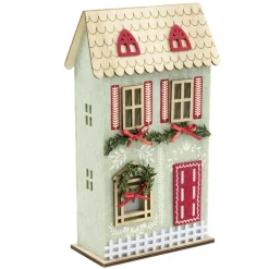 Décoration de Noêl à poser maison lumineuse LED 15,5x7xH26,5cm (2 modèles)
