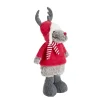 Décoration de Noël à poser renne mignon avec jambe extensible 20x17xH48à68cm