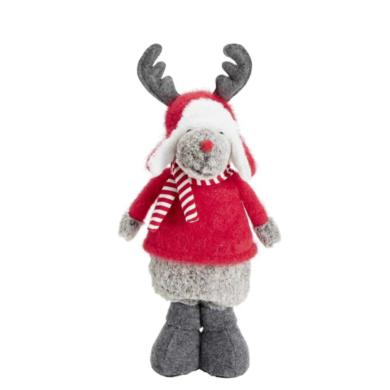 Décoration de Noël à poser renne mignon avec jambe extensible 20x17xH48à68cm