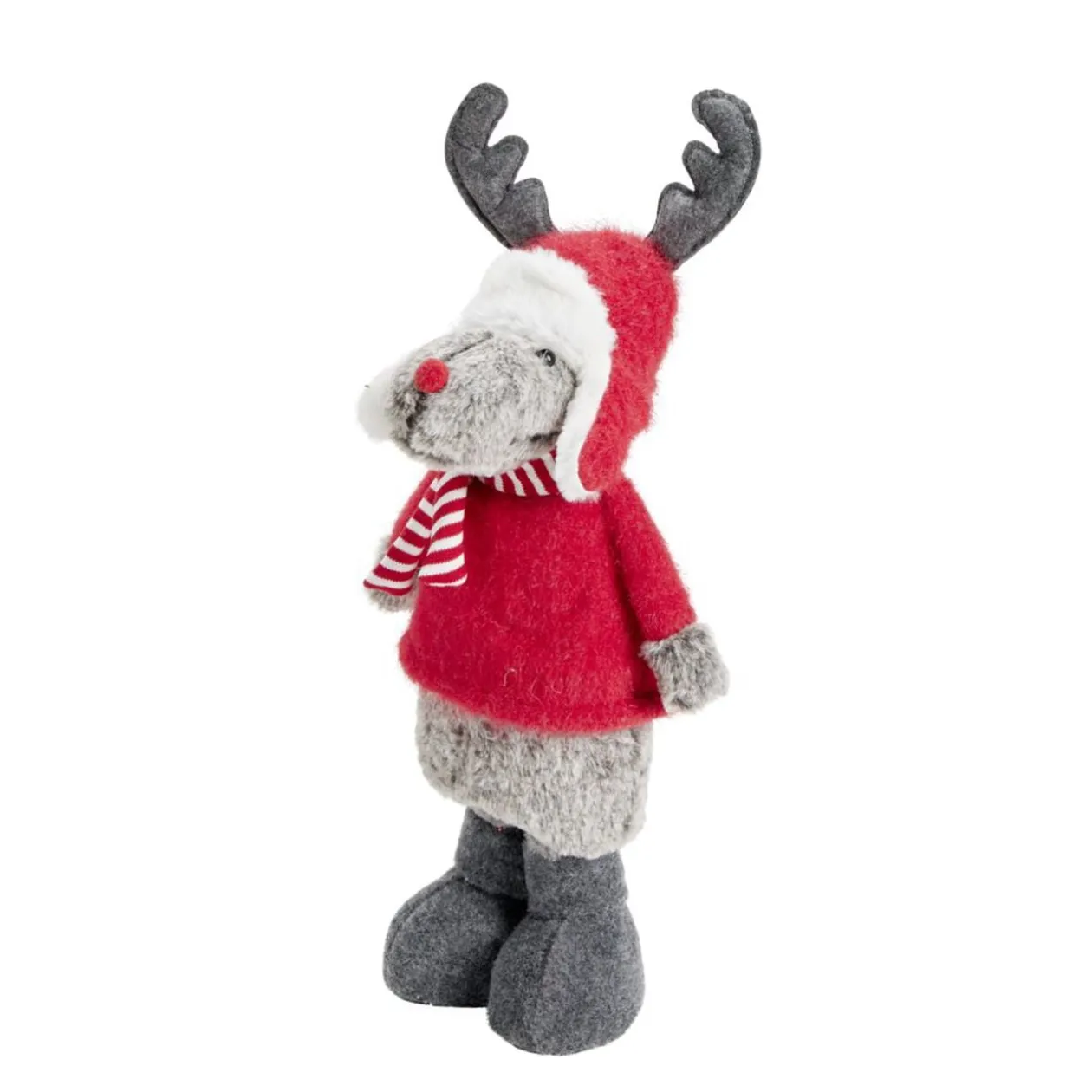 Décoration de Noël à poser renne mignon avec jambe extensible 20x17xH48à68cm