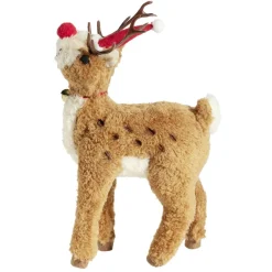 Décoration de Noël à poser renne marron 17x10xH27cm