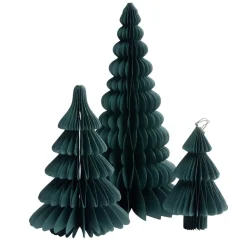 Décoration de Noël à poser sapin en papier x3 H30cm (2 modèles)