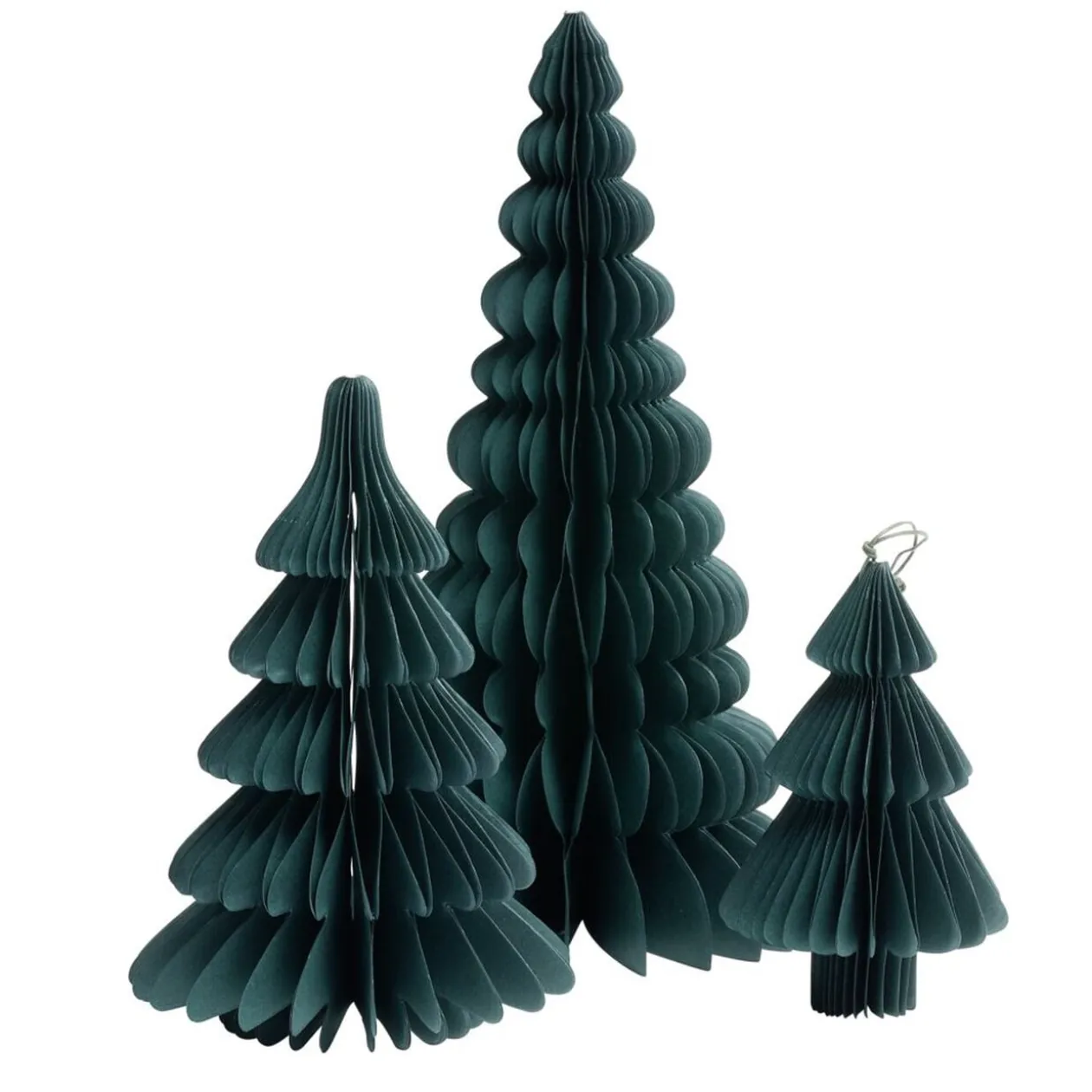 Décoration de Noël à poser sapin en papier x3 H30cm (2 modèles)