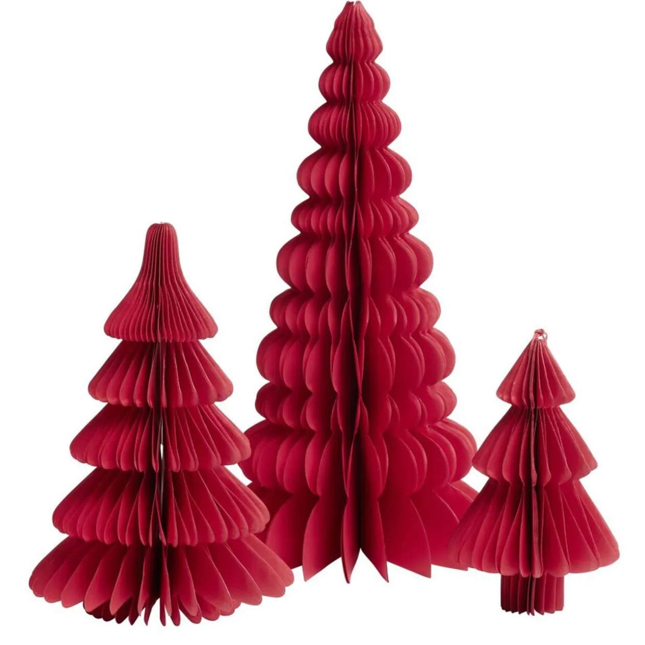 Décoration de Noël à poser sapin en papier x3 H30cm (2 modèles)