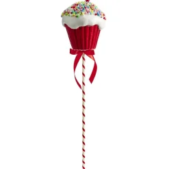 Décoration de Noël à poser sucette cupcake rouge et blanc Ø17xH67cm < Gifi Discount