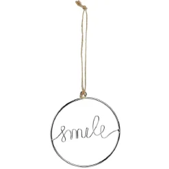 Décoration de Noël à suspendre anneau avec mot métal argenté Ø11cm < Gifi Outlet
