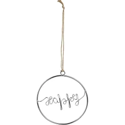 Décoration de Noël à suspendre anneau avec mot métal argenté Ø11cm < Gifi Outlet