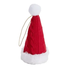 Décoration de Noël à suspendre bonnet rouge et blanc Ø6,5xH13cm (3 modèles) < Gifi Best