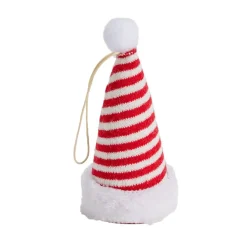 Décoration de Noël à suspendre bonnet rouge et blanc Ø6,5xH13cm (3 modèles) < Gifi Best