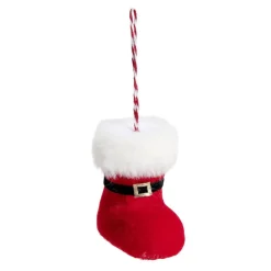 Décoration de Noël à suspendre botte père rouge et blanc 8x5xH8cm