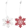 Décoration de Noël à suspendre en bois rouge et blanc x12