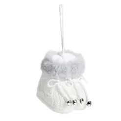 Décoration de Noël à suspendre paire de chaussons blanc 7,5x7xH7cm < Gifi Best