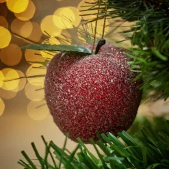 Décoration de Noël à suspendre pomme givrée Ø6cm (3 modèles)