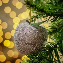 Décoration de Noël à suspendre pomme givrée Ø6cm (3 modèles)