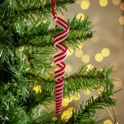 Décoration de Noël à suspendre stalactite rouge et blanc L16,5cm < Gifi New
