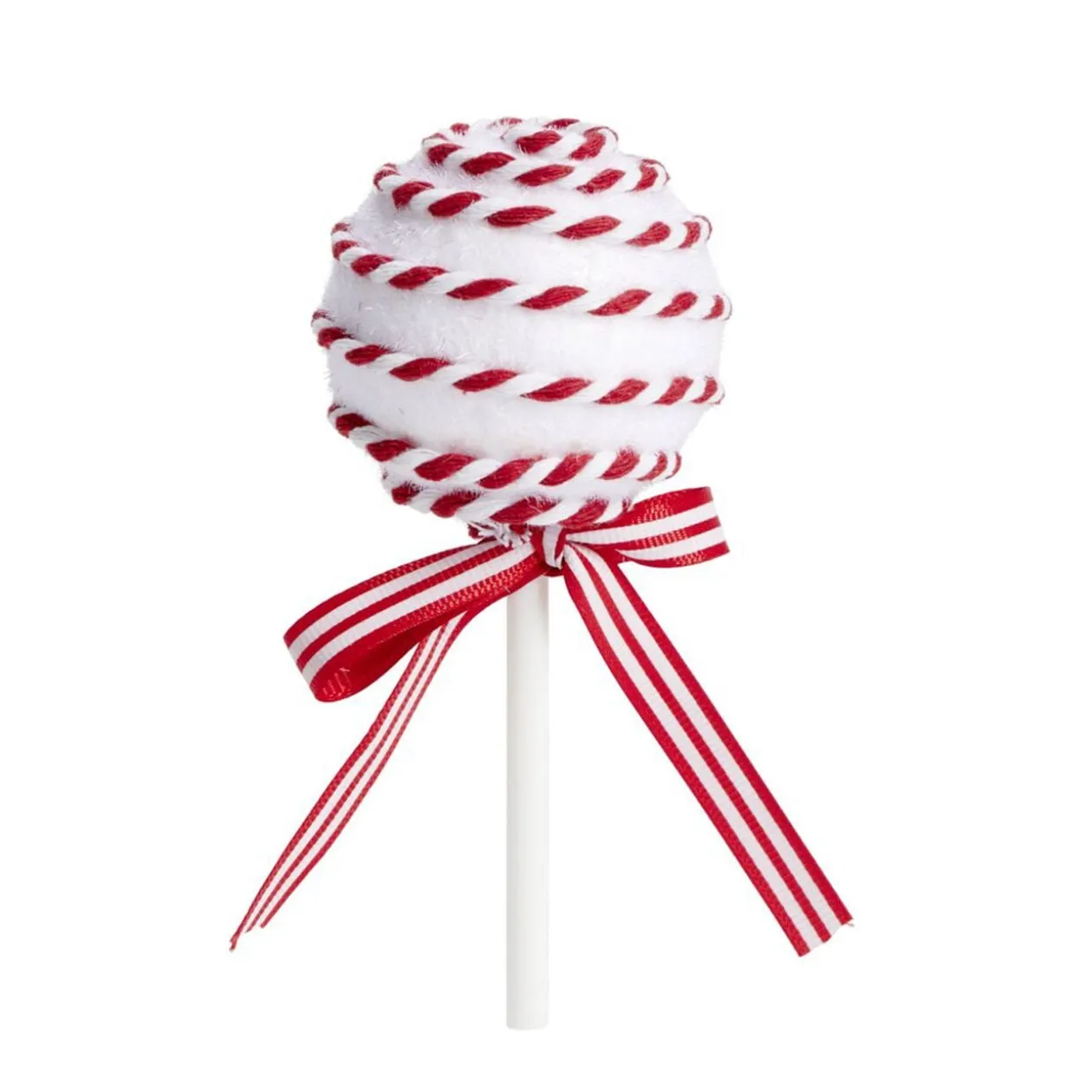 Décoration de Noël à suspendre sucette rouge et blanc Ø6xH13cm (2 modèles)