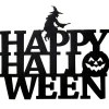 Décoration de porte Happy Halloween Welcome suspension feutrine x2 < Gifi