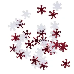 Décoration de table flocon de neige 70g PVC L2X2XH01 cm rouge et blanc