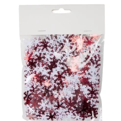 Décoration de table flocon de neige 70g PVC L2X2XH01 cm rouge et blanc