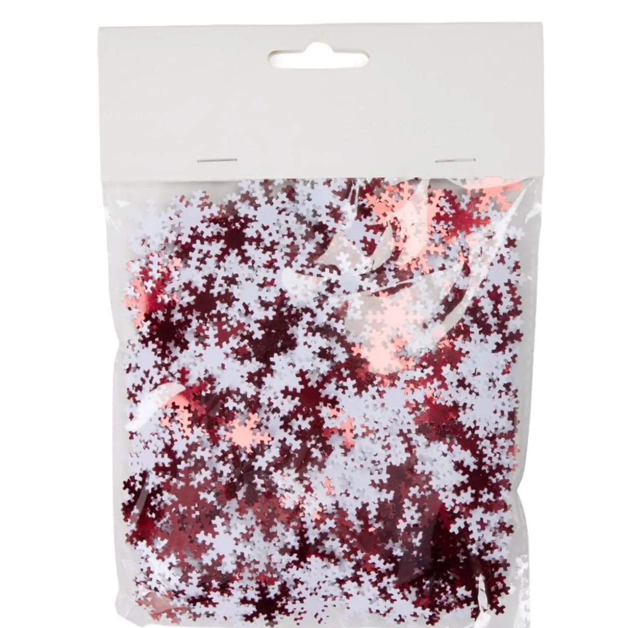Décoration de table flocon de neige 70g PVC L2X2XH01 cm rouge et blanc