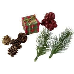 Décoration de table nature et cadeau Noël L2X2XH3 cm rouge < Gifi Outlet