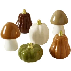 Décoration de table à poser thème automne en céramique Ø4,5xH7cm (6 modèles)